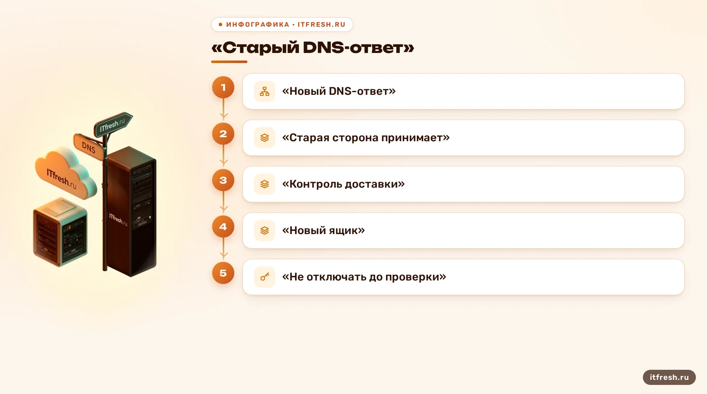 Переходная схема приема почты старым и новым сервером