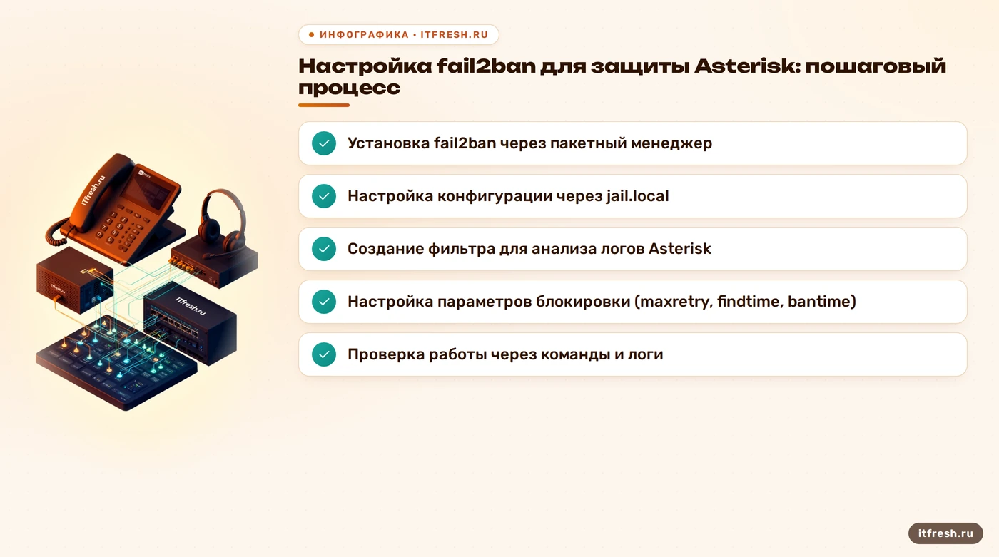 Настройка fail2ban для защиты Asterisk: пошаговый процесс: Установка fail2ban через пакетный менеджер