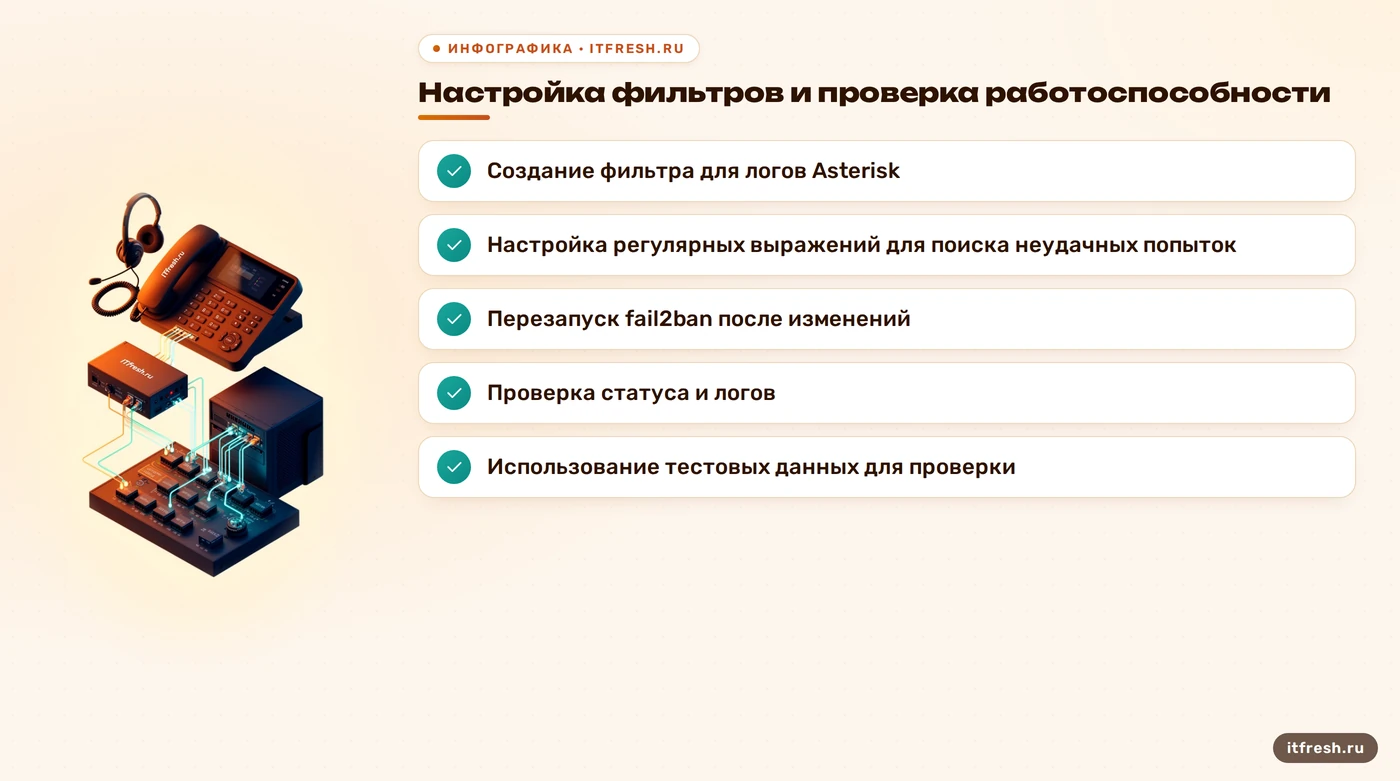Настройка фильтров и проверка работоспособности: Создание фильтра для логов Asterisk