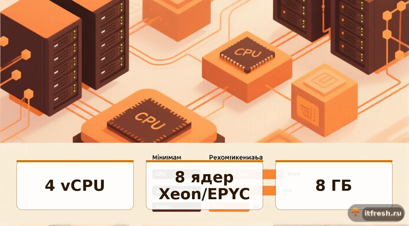 Сравнение минимальных и рекомендуемых характеристик железа для Nextcloud
