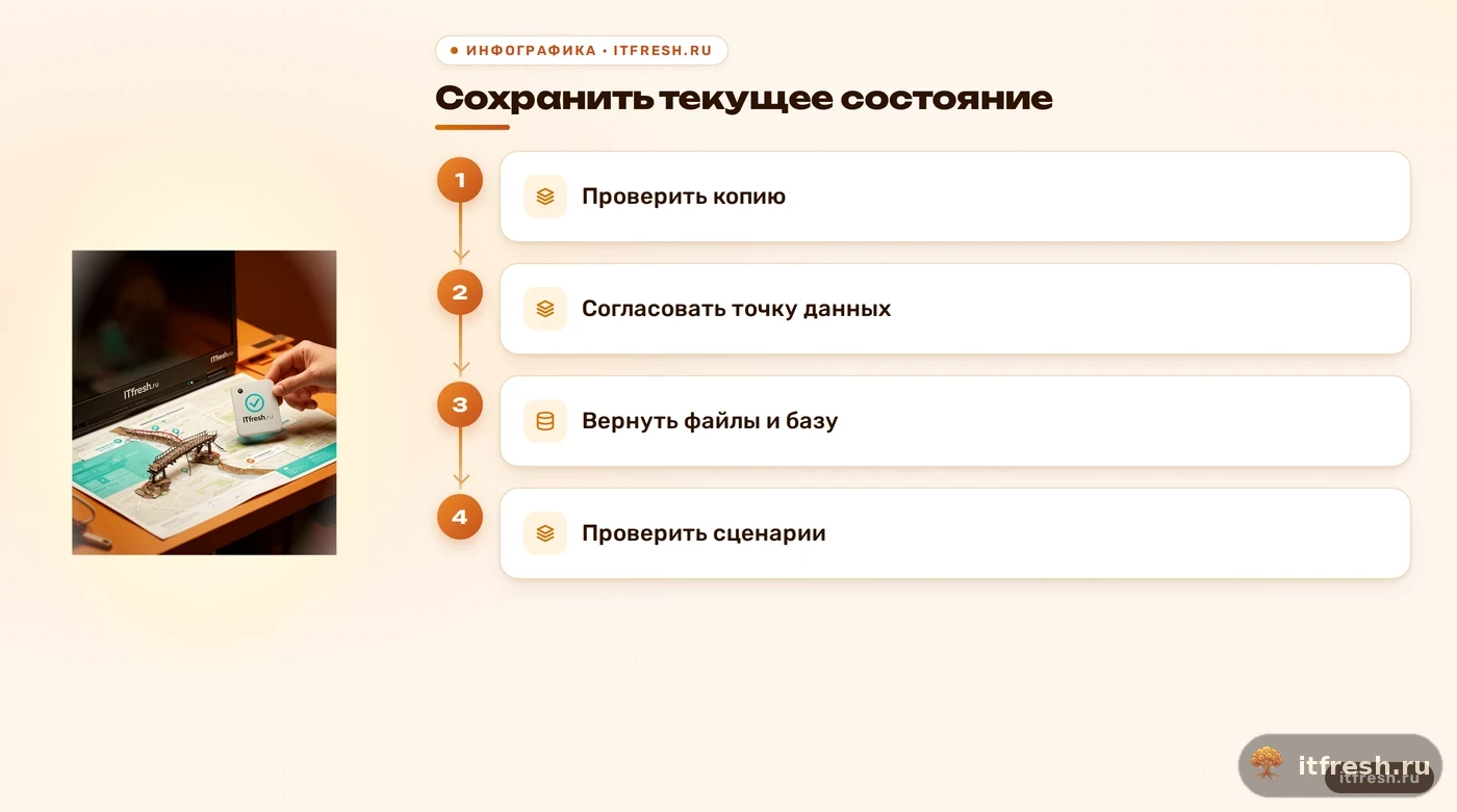 Схема безопасного восстановления сайта из резервной копии