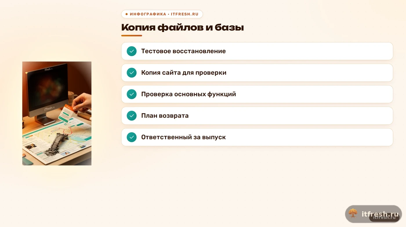 Чеклист подготовки обновления и восстановления CMS