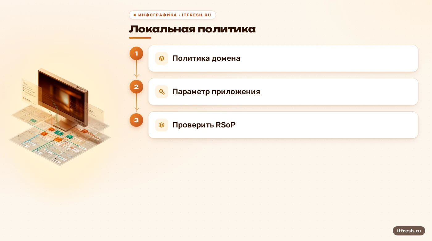 Источники настройки Windows и проверка RSoP