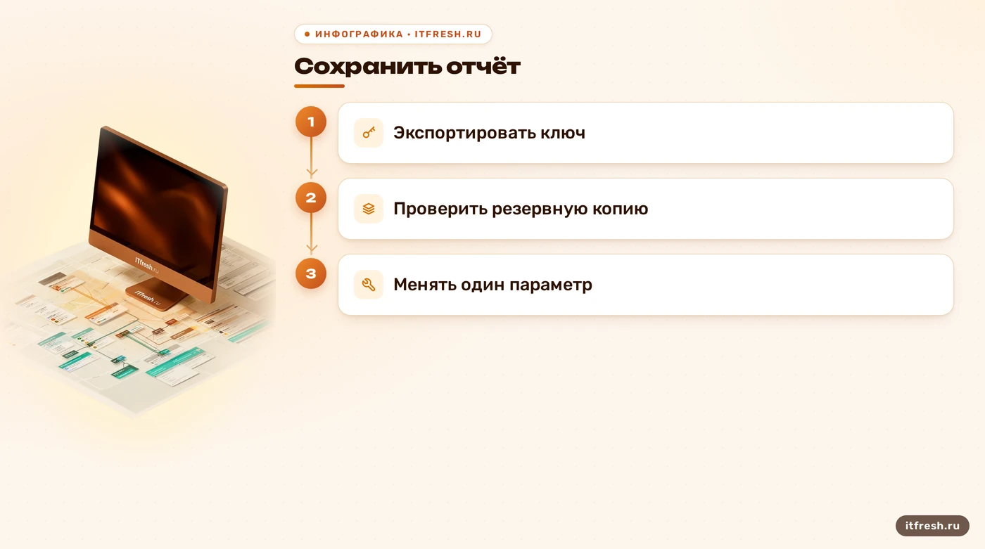 Подготовка и проверка резервной копии перед изменением политик