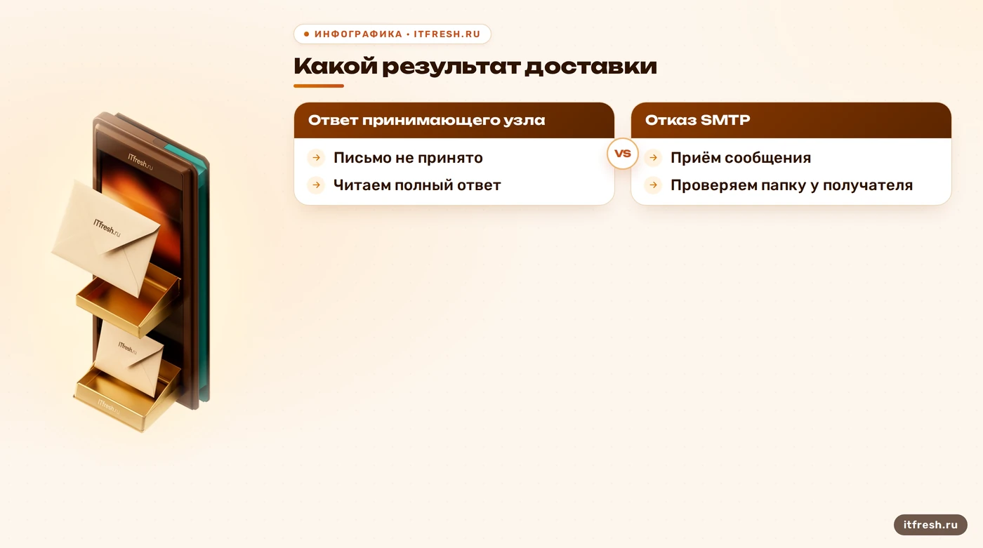 Дерево решений: отказ 550 5.7.1 или приём письма с дальнейшей сортировкой