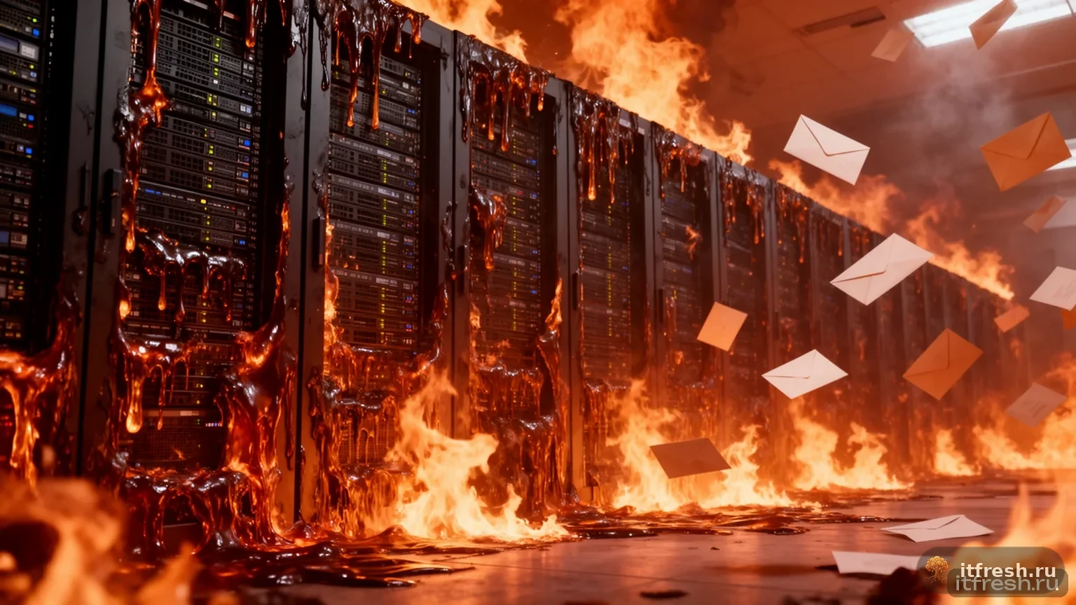 Облачный дата-центр плавится — и вместе с ним ваша переписка — кинокадр FLUX.2