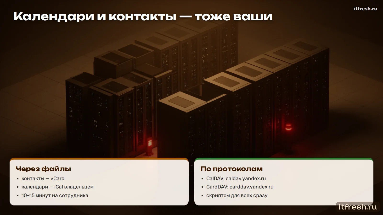 Календари и контакты — тоже ваши