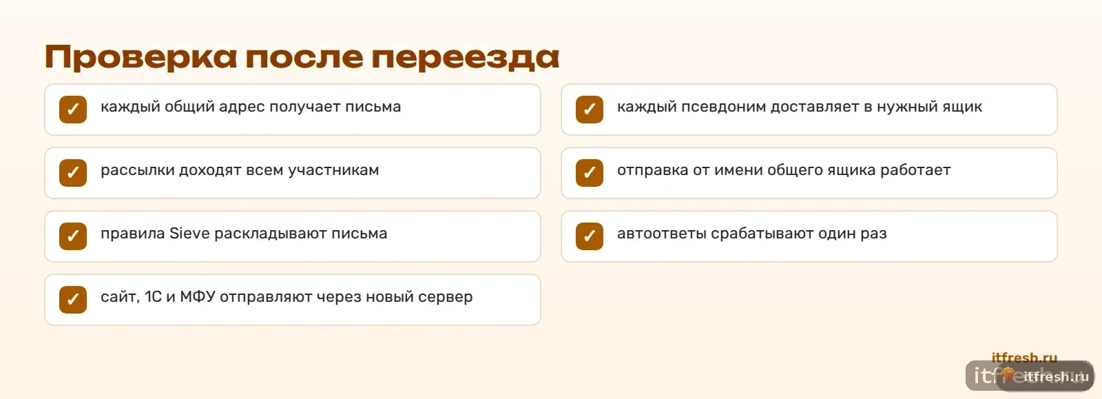 Проверка после переезда