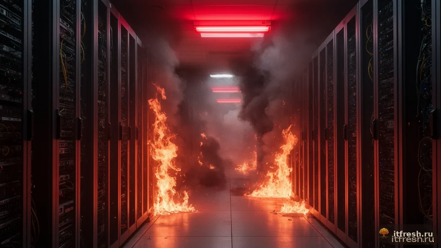 Авария в чужом дата-центре — и почта компании недоступна — кинокадр FLUX.2