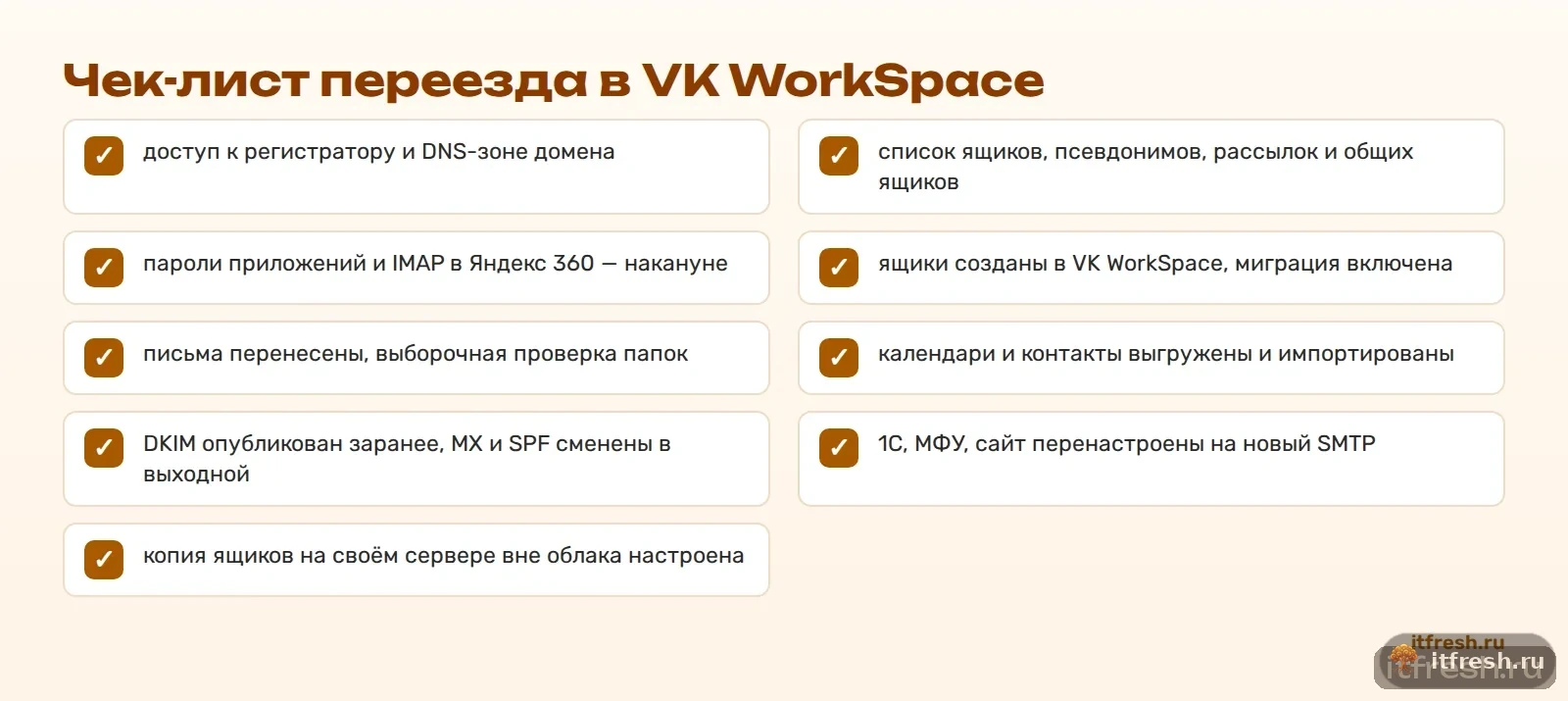 Чек-лист переезда в VK WorkSpace