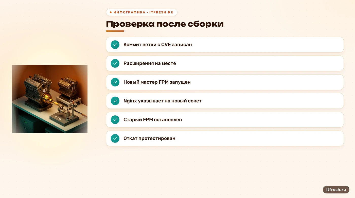 Чеклист проверки безопасности после сборки PHP с патчем