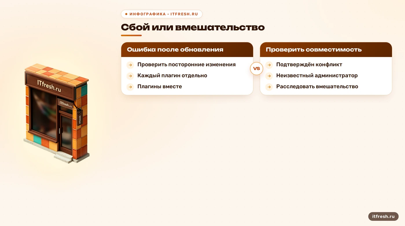 Как отличить конфликт плагинов WordPress от признаков вмешательства