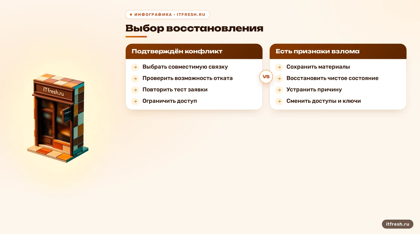 Сравнение действий при конфликте плагинов и признаках взлома WordPress