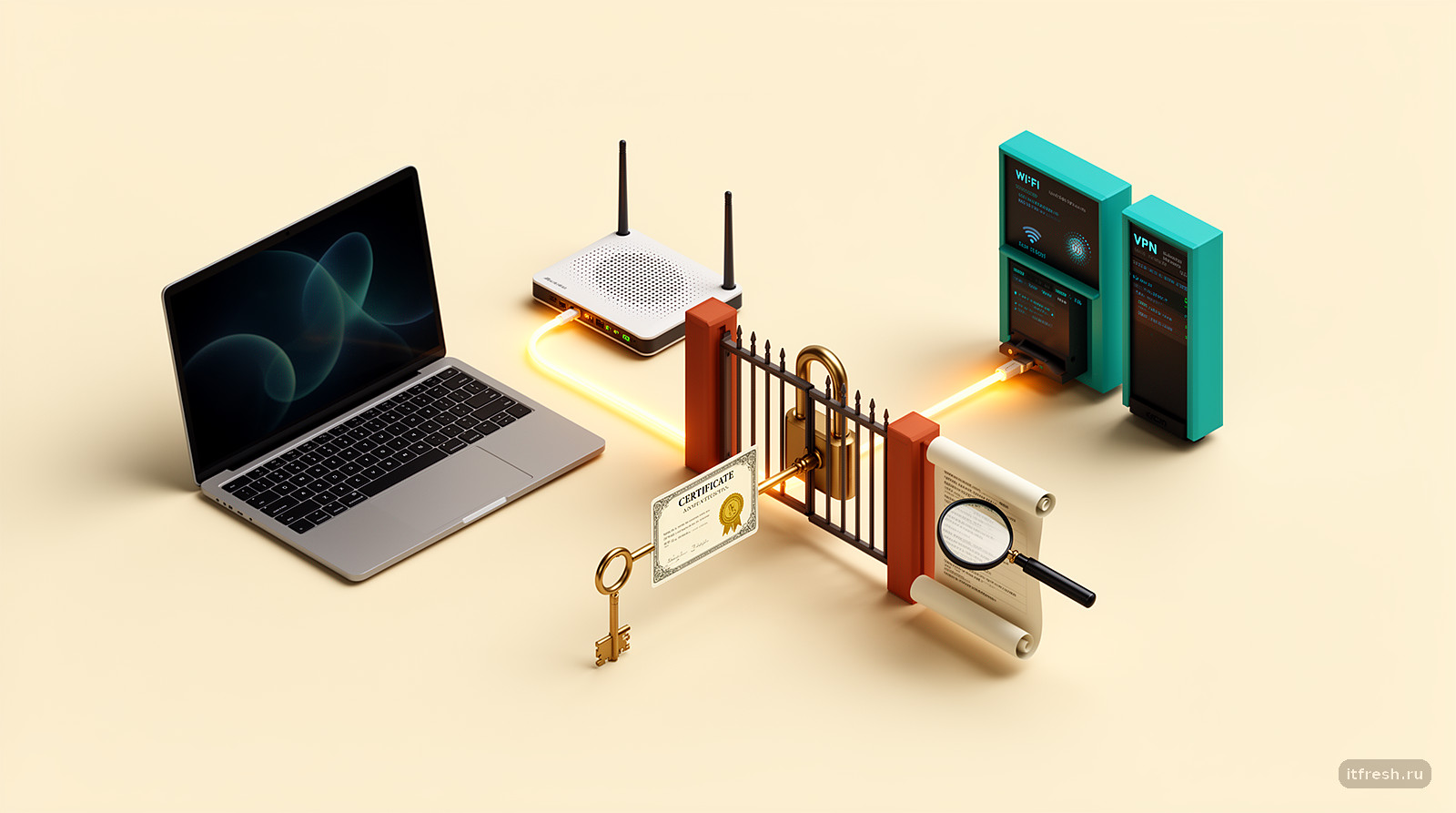 Ноутбук проходит к Wi-Fi и VPN с сертификатом, а старый ключ NTLMv1 SSO блокируется на входе