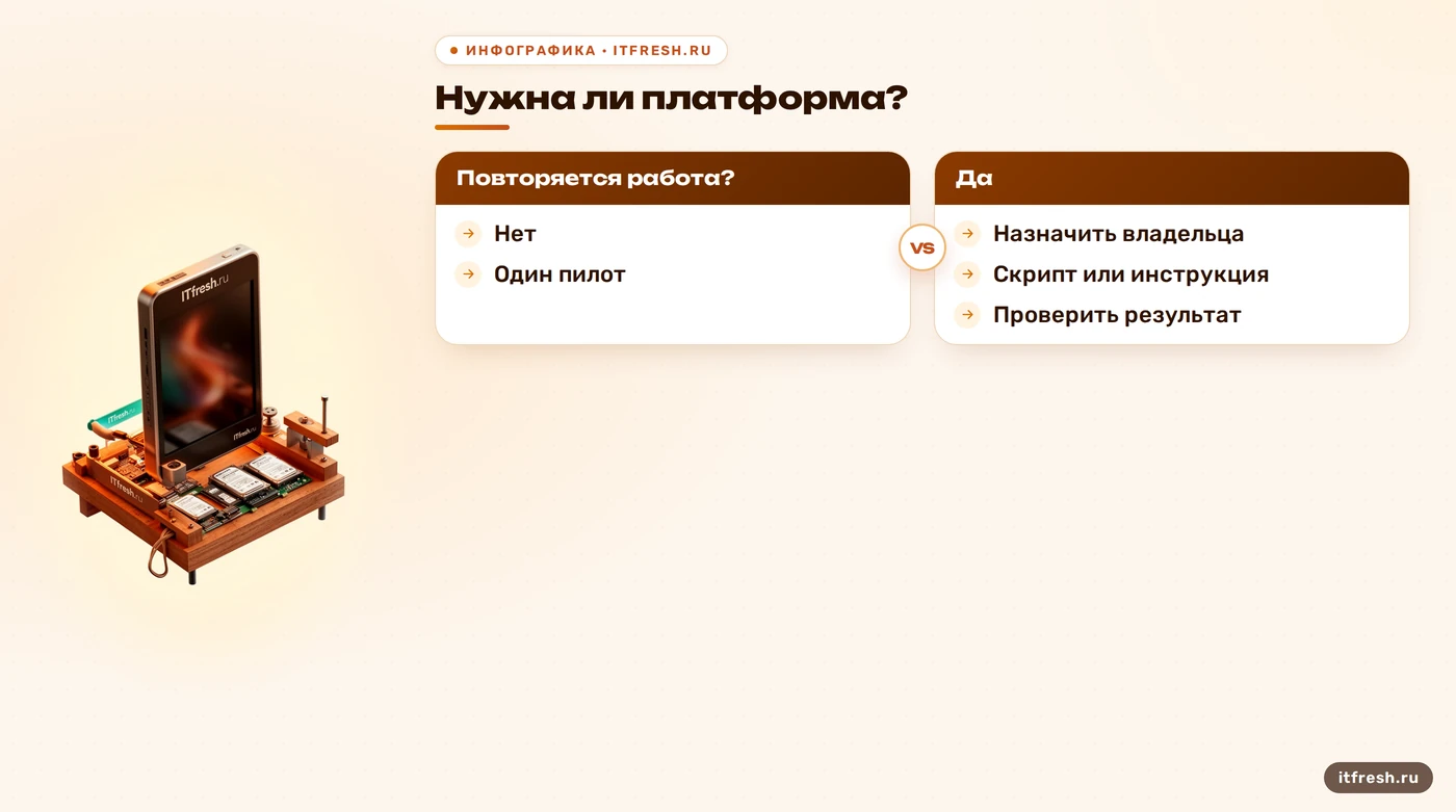 Дерево решения о внедрении платформы для команды