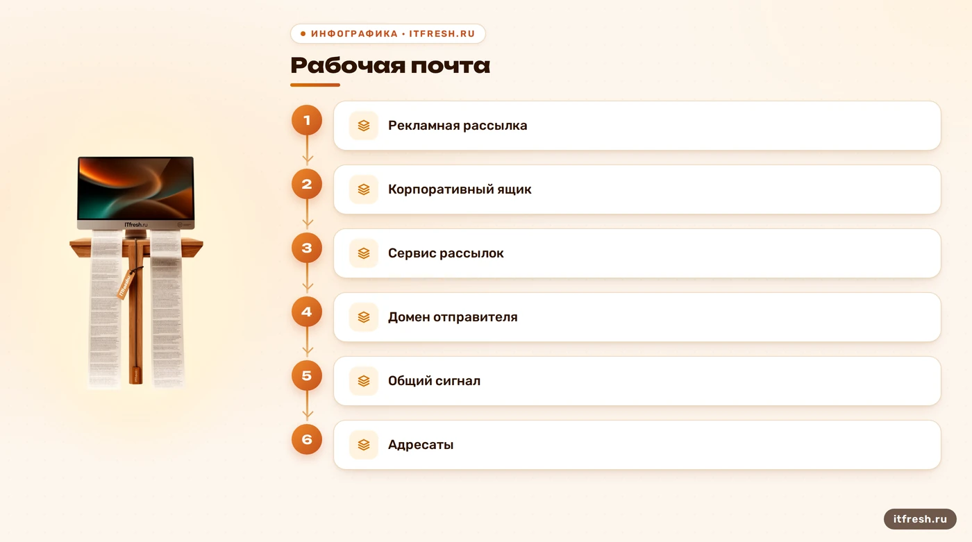Схема разделения рабочей почты и рекламной рассылки