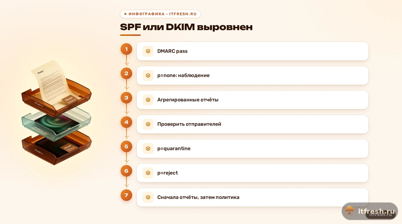 Переход DMARC от наблюдения к политикам карантина и отказа