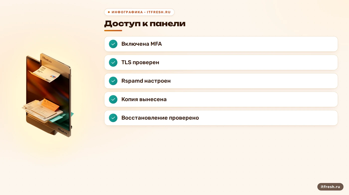Контрольный список защиты и резервного копирования Mailcow