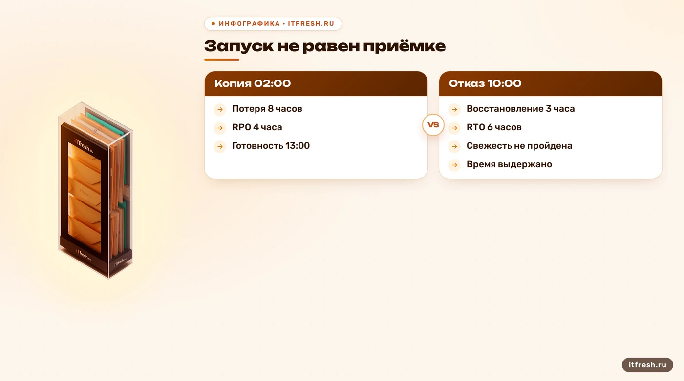 Учебная проверка бэкапа Zimbra: RTO выполнен, допустимое окно потерь превышено
