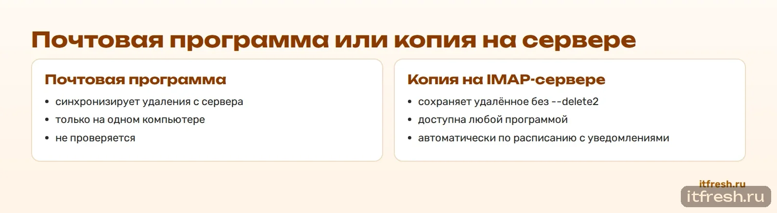 Почтовая программа или копия на сервере