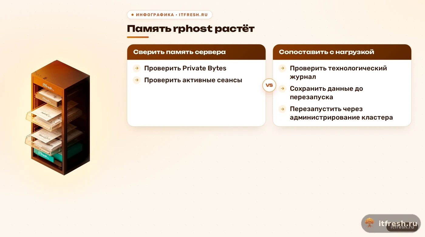 Дерево диагностики устойчивого роста памяти rphost