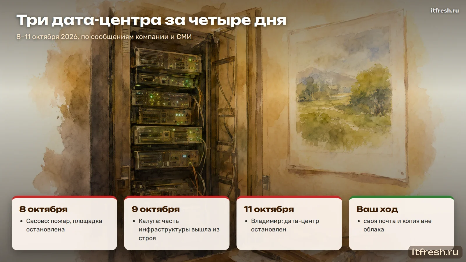 Три дата-центра за четыре дня