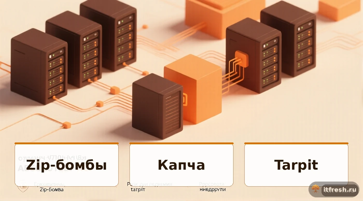 Сравнение методов защиты от ботов: zip-бомбы, капча и tarpit для защиты сервера
