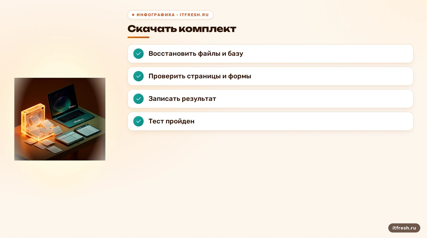 Чек-лист проверки восстановления бэкапа WordPress
