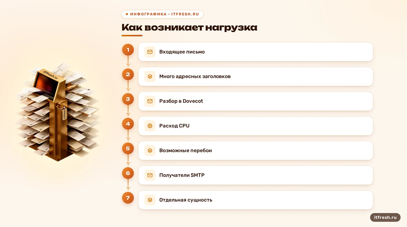 CVE-2024-23184: адресные заголовки расходуют CPU при разборе Dovecot