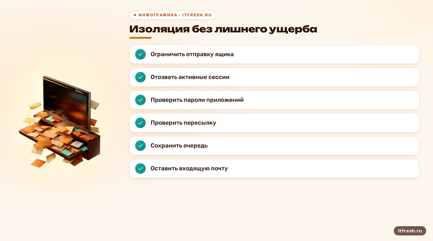 Чеклист по ограничению исходящей почты при подозрительной рассылке