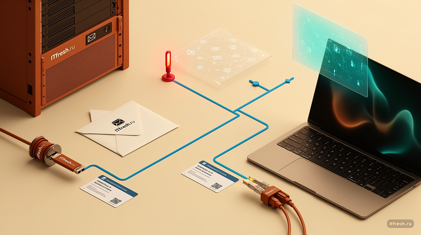 Конверт проходит проверку маршрута и DNS перед доставкой почты
