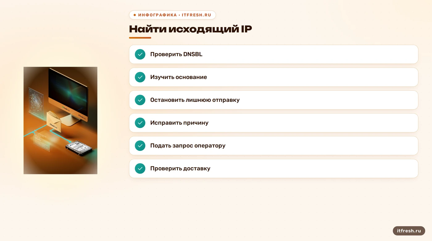 Чек-лист действий, если исходящий IP почтового сервера попал в DNSBL