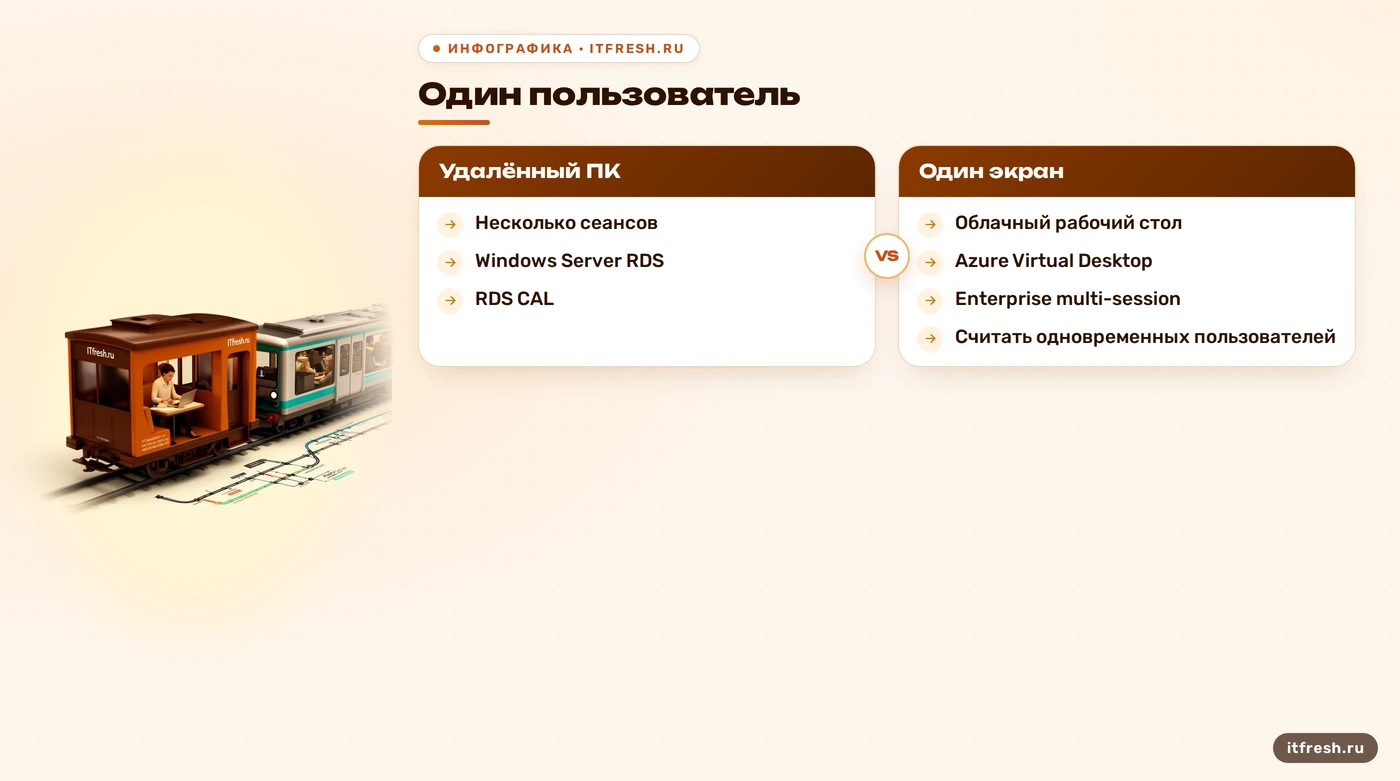 Сравнение способов удалённой работы и RDS CAL