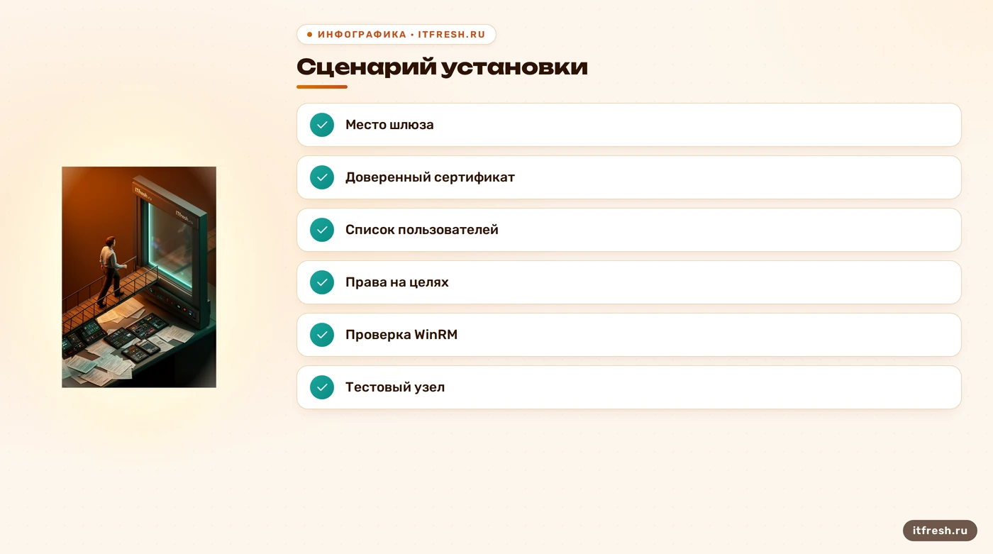 Чек-лист подготовки шлюза Windows Admin Center