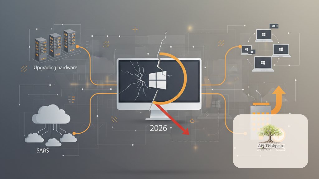 Windows 10 конец поддержки в 2026: план действий для офиса 50+ ПК