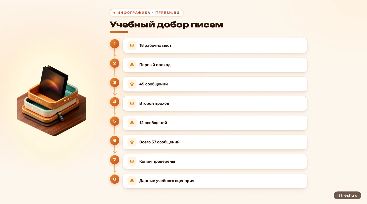 Учебный журнал дельта-синхронизации: 45 и 12, всего 57 сообщений