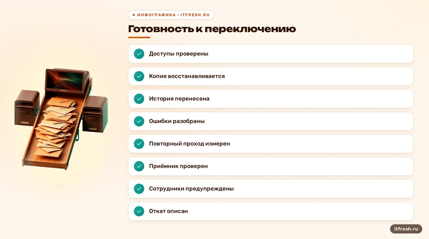 Чеклист готовности к окну переноса почты с Яндекса