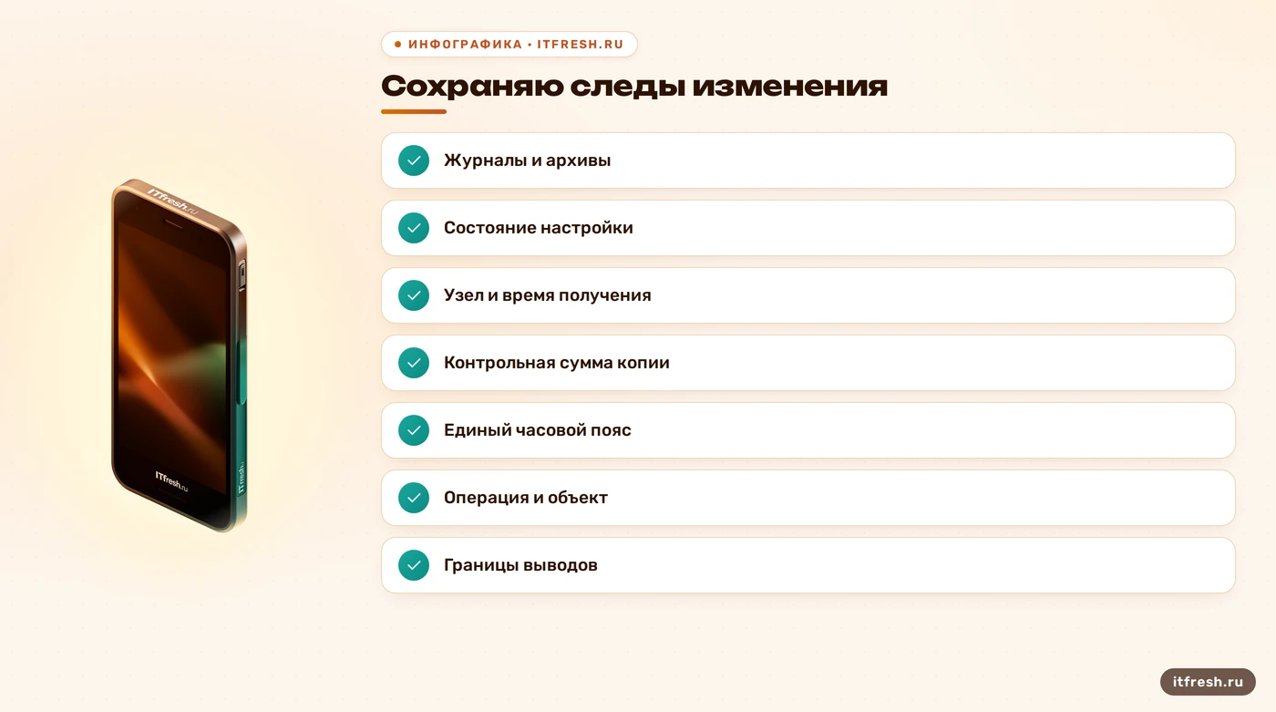 Проверочный список сохранения свидетельств при аудите действий администраторов Zimbra